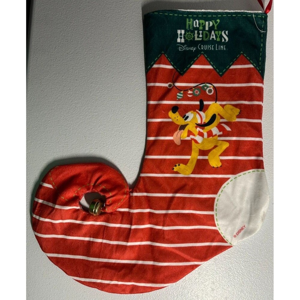 New Disney Cruise Line Exclusive Onboard Gift Pluto Christmas Stocking w/Bell